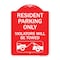 Signmission Resident Parking Violators Towed W/ Vehicle Towing Heavy-Gauge Alum Sign, 18" x 24", RW-1824-22980 A-DES-RW-1824-22980 - alternate 1